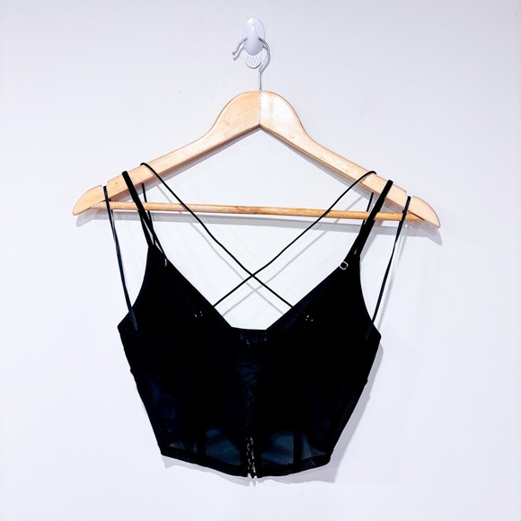 GARAGE Black corset cropped tank top - Picture 2 of 5